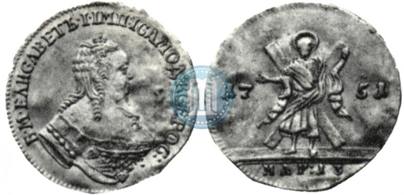 Picture 1 ducat 1751 year  "St. Andrew on the reverse"