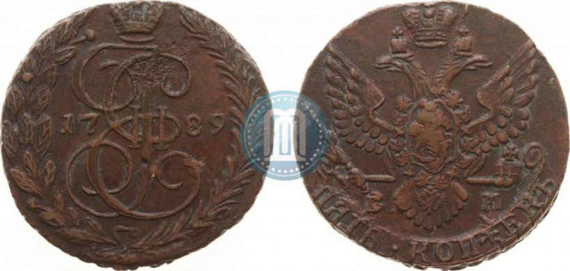 Фото 5 копеек 1789 года ЕМ 