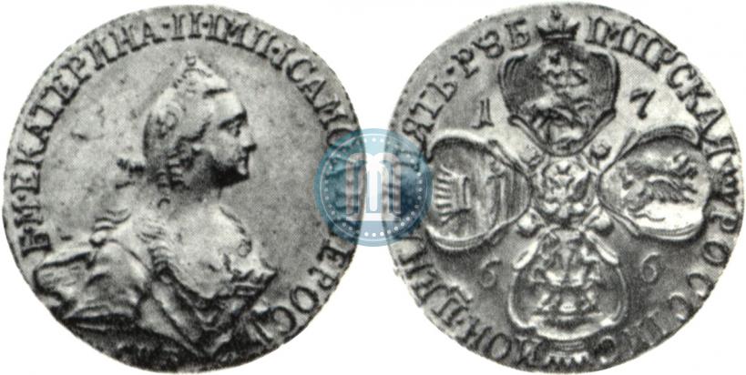 Picture 5 roubles 1766 year СПБ 