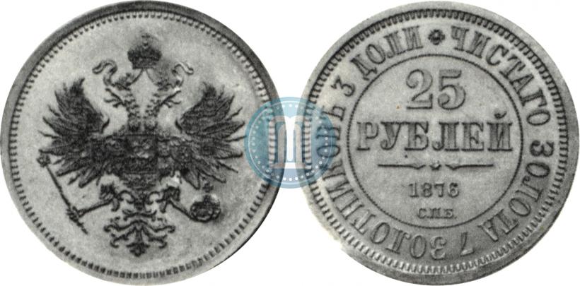 Фото 25 рублей 1876 года СПБ "В память 30-летия Великого Князя Владимира Александровича"
