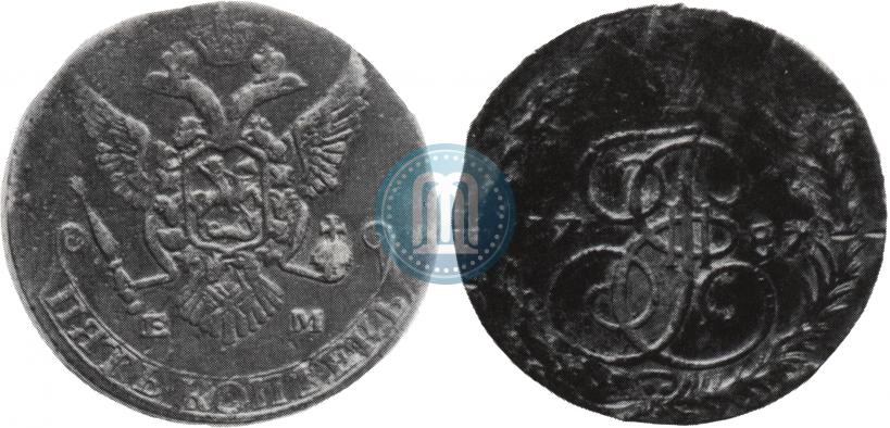 Фото 5 копеек 1787 года ЕМ 