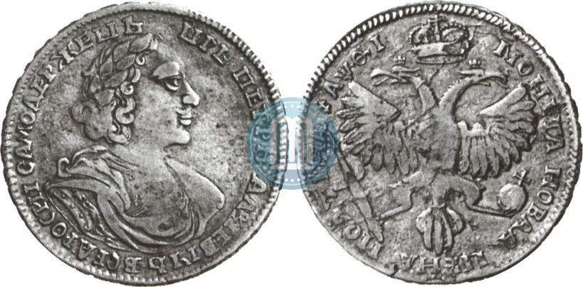 Фото Полтина 1719 года L "Портрет в латах"