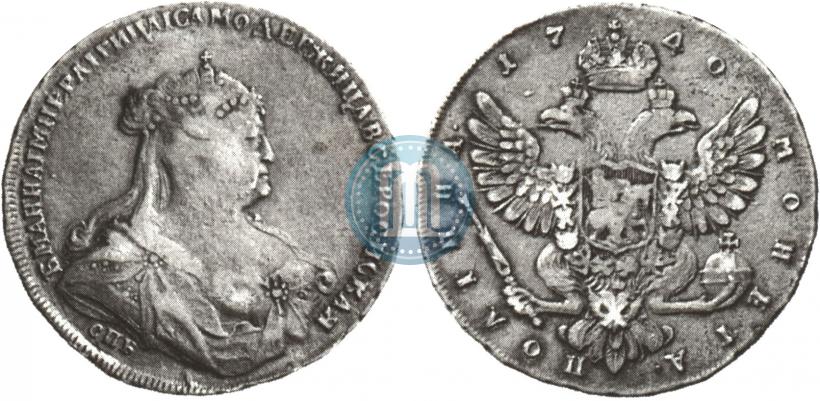 Picture Poltina 1740 year СПБ "Petersburg type"