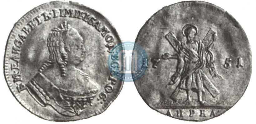 Picture 1 ducat 1751 year  "St. Andrew on the reverse"