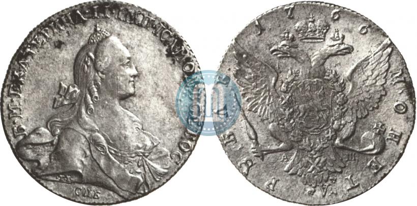 Picture 1 rouble 1766 year СПБ-АШ 