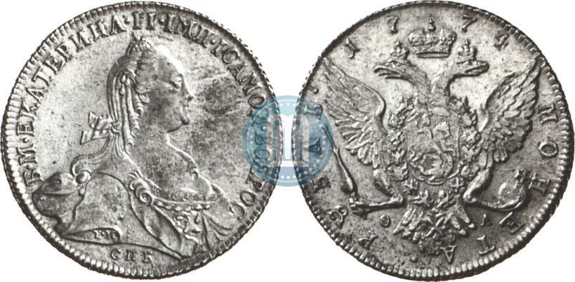 Picture 1 rouble 1774 year СПБ-ФЛ 