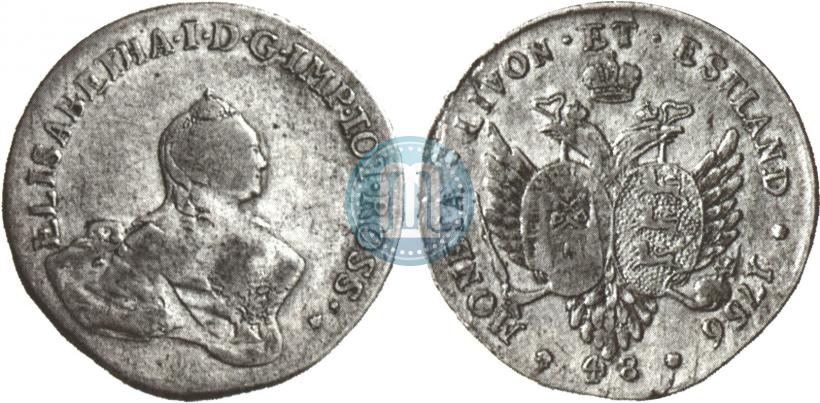 Picture 48 kopecks 1756 year  "For Livonia"