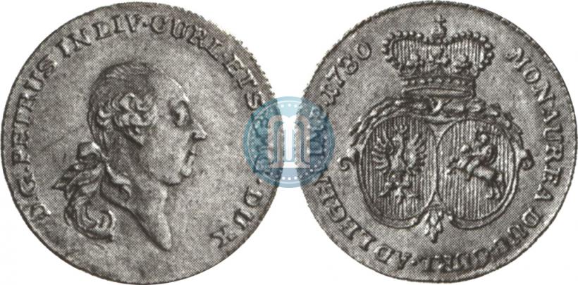Picture Dukat 1780 year  "Peter von Biron. Courland"