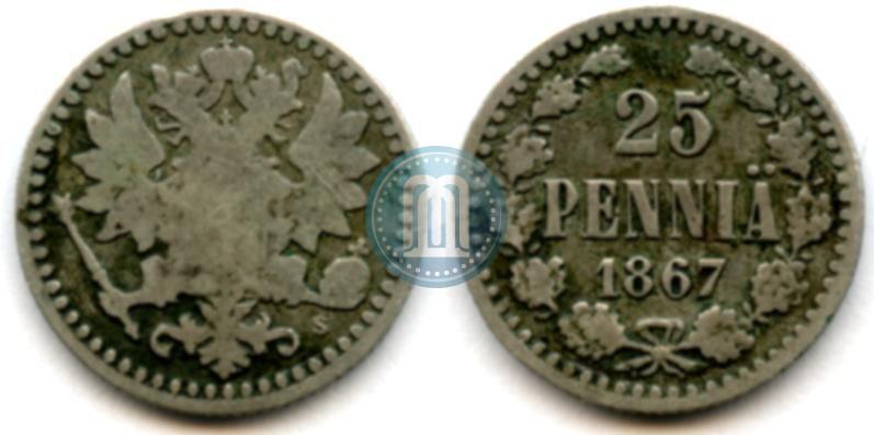Фото 25 пенни 1867 года S 