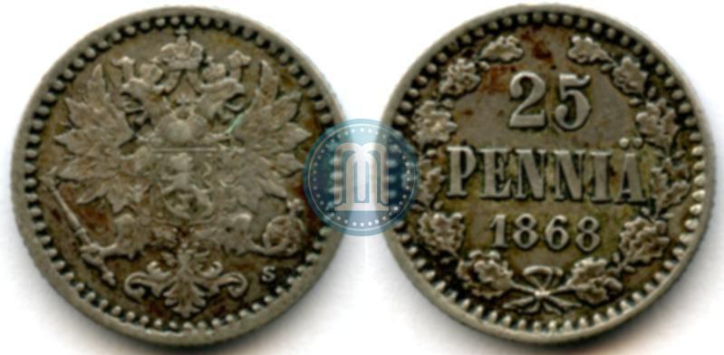 Фото 25 пенни 1868 года S 