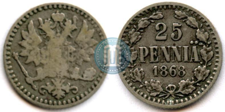 Фото 25 пенни 1868 года S 