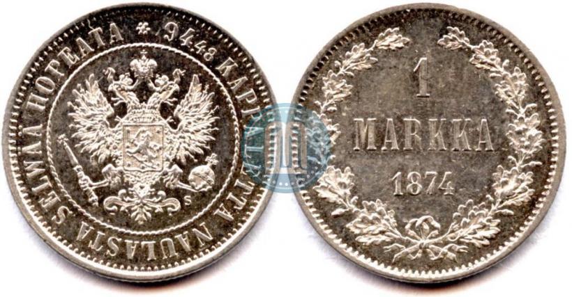 Picture 1 markka 1874 year S 