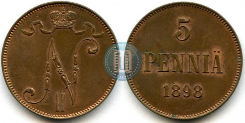 Фото 5 пенни 1898 года  