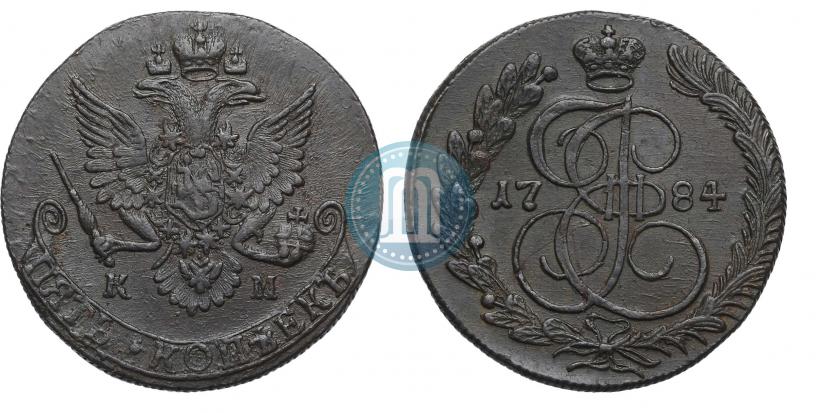 Picture 5 kopecks 1784 year КМ 