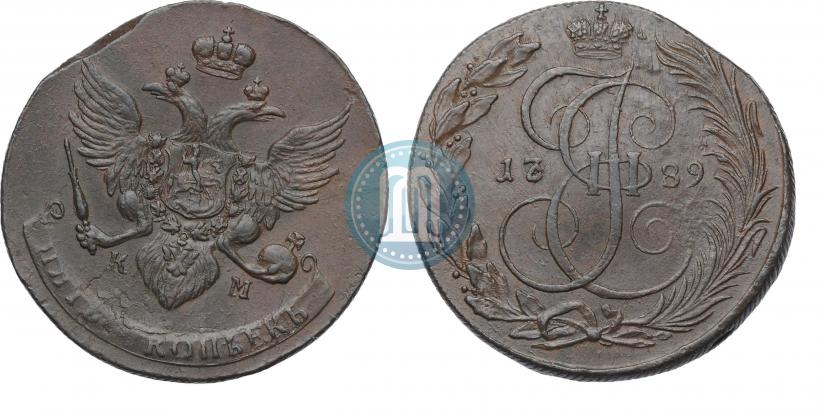 Фото 5 копеек 1789 года КМ 