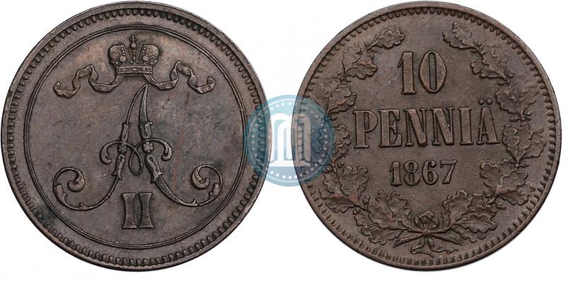Picture 10 pennia 1867 year  