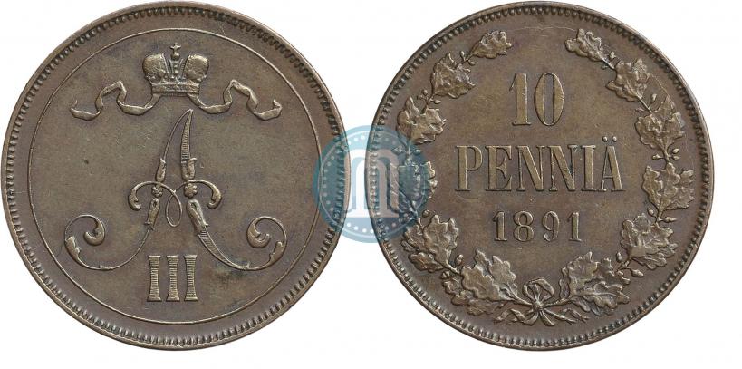 Picture 10 pennia 1891 year  