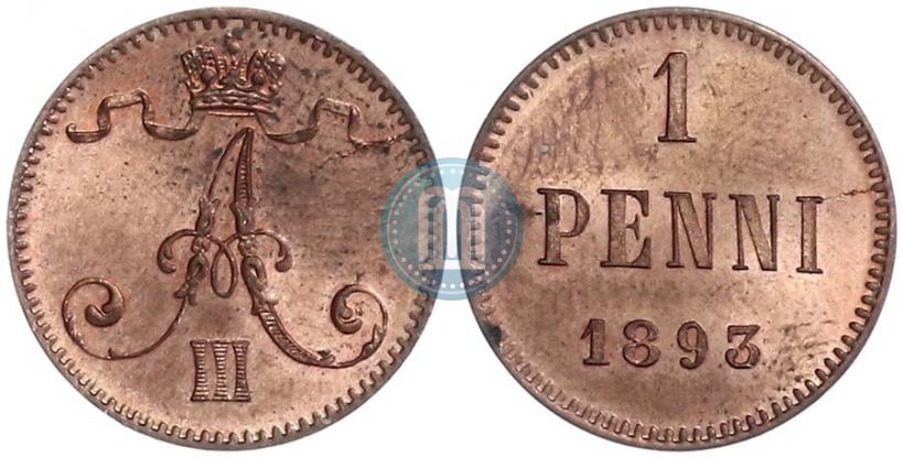 Фото 1 пенни 1893 года  