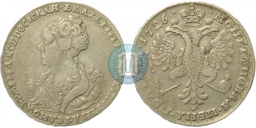 Picture Poltina 1726 year  "Moscow type, portrait turned to the left"