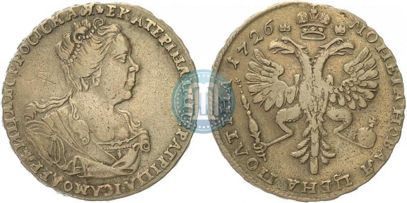 Picture Poltina 1726 year  "Moscow type, portrait turned to the right"