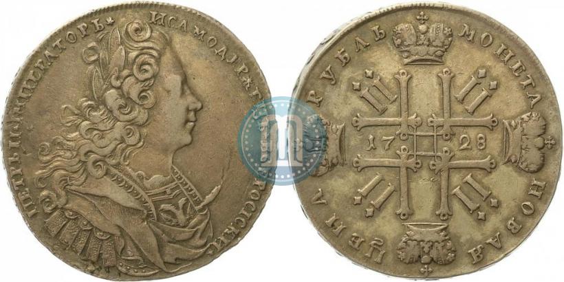 Фото 1 рубль 1728 года  "Тип 1727"