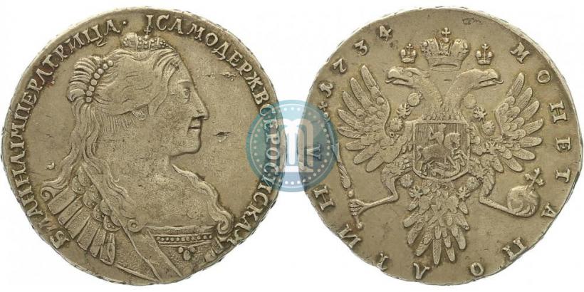 Picture Poltina 1734 year  "Type of 1735"