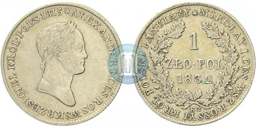 Picture 1 złoty 1832 year KG 