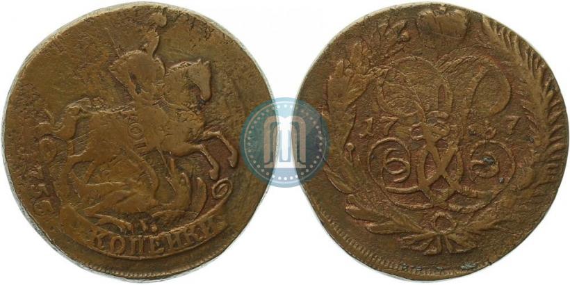 Фото 2 копейки 1757 года  "Номинал под Св. Георгием"