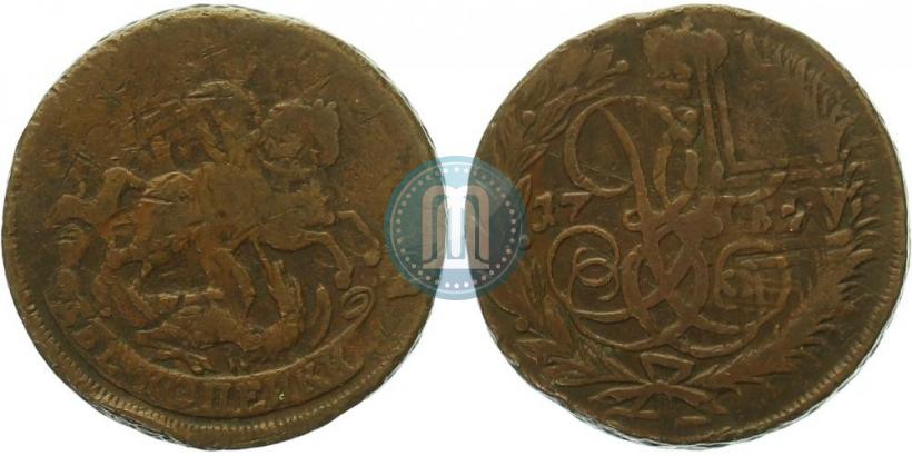 Picture 2 kopecks 1757 year  "Nominal under St. George"