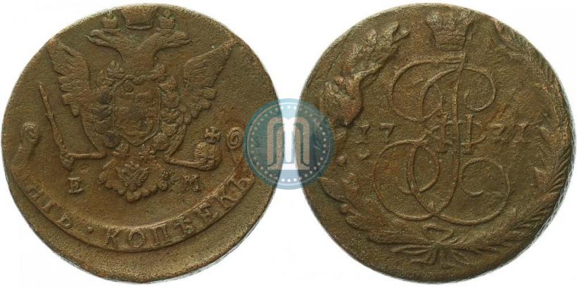 Picture 5 kopecks 1771 year ЕМ 