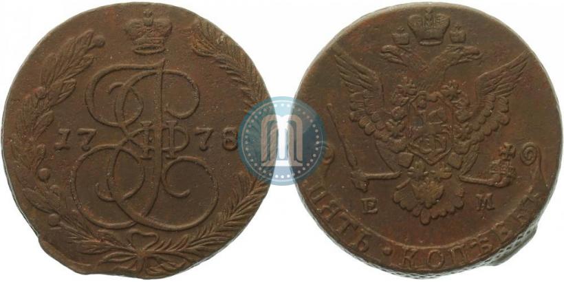 Picture 5 kopecks 1778 year ЕМ 