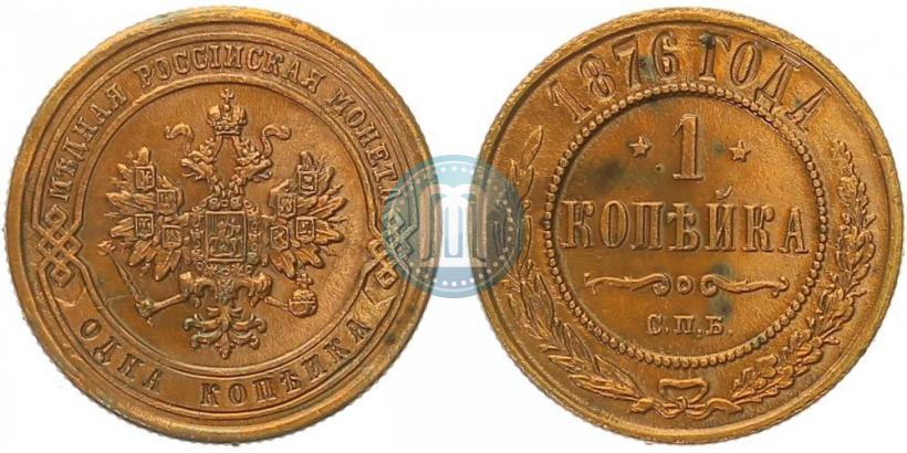 Picture 1 kopeck 1876 year СПБ 