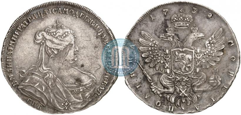Фото Полтина 1738 года СПБ "Петербургский тип"
