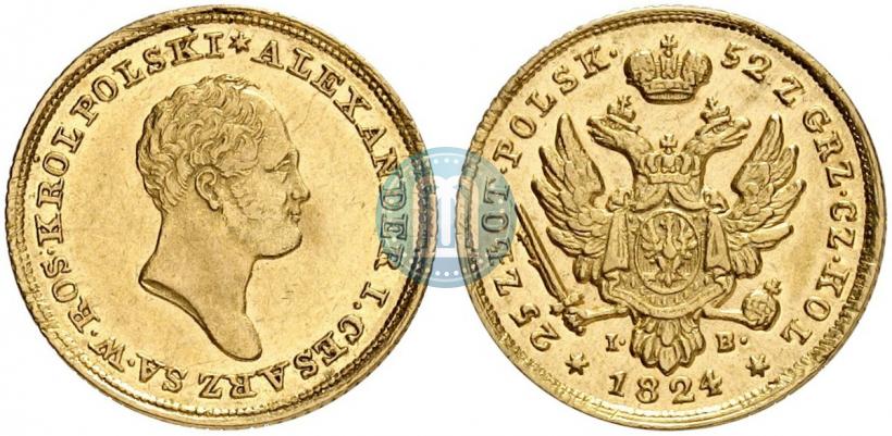 Фото 25 злотых 1824 года IB 