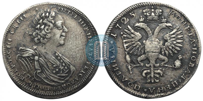 Фото Полтина 1725 года СПБ "Портрет в латах"