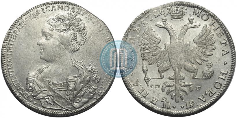 Picture 1 rouble 1726 year СПБ "Petersburg type, portrait turned to the left"