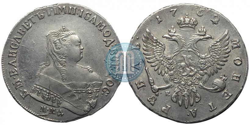 Фото 1 рубль 1752 года ММД-Е 