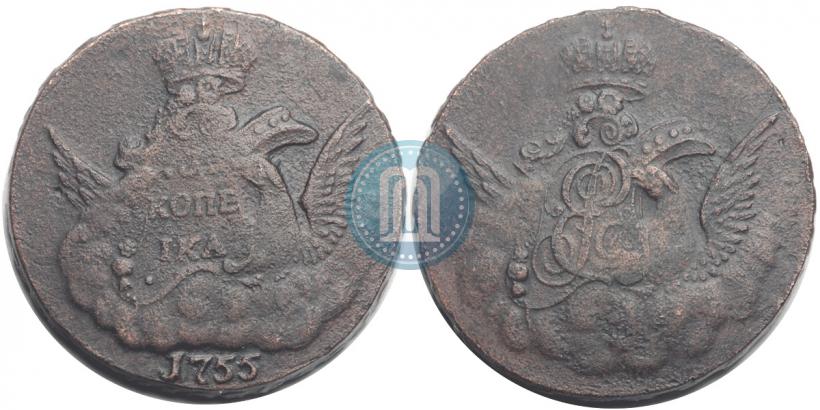 Фото 1 копейка 1755 года  