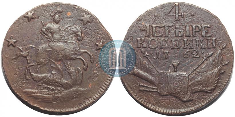 Picture 4 kopecks 1762 year  