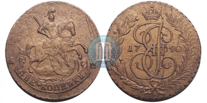 Picture 2 kopecks 1790 year АМ 