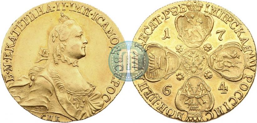 Picture 10 roubles 1764 year СПБ 