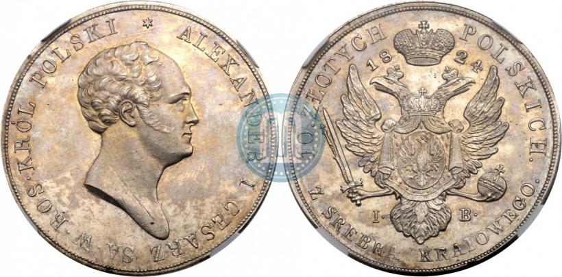 Picture 10 złotych 1824 year IB 
