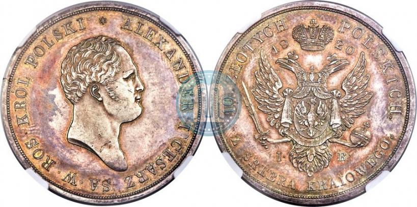 Picture 10 złotych 1820 year IB 