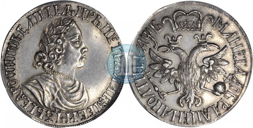 Picture Poltina 1702 year  "Without ribbons near the wreath"