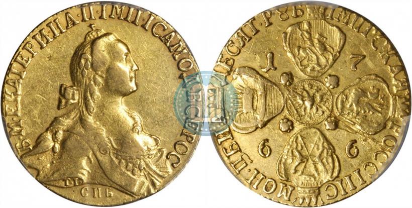 Фото 10 рублей 1766 года СПБ 
