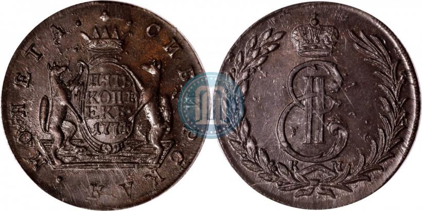 Picture 5 kopecks 1774 year КМ 
