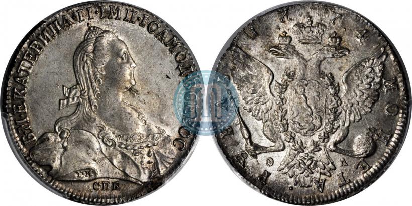 Фото 1 рубль 1774 года СПБ-ФЛ 