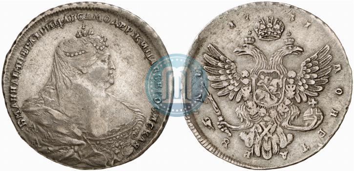 Picture 1 rouble 1737 year  "Moscow type"