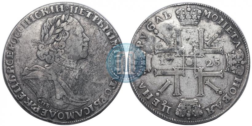 Picture 1 rouble 1725 year СПБ "Sun rouble, portrait in armour"