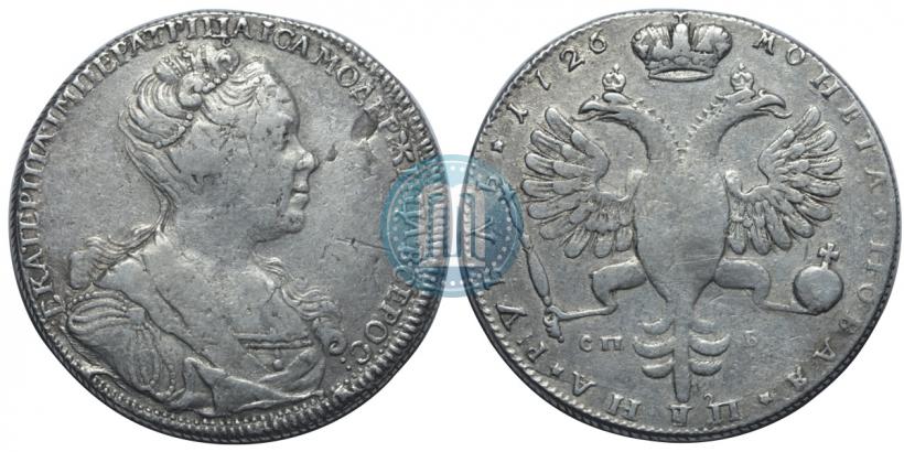 Picture 1 rouble 1726 year СПБ "Petersburg type, portrait turned to the right"